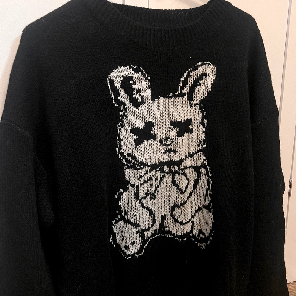 dead goth rabbit sweater